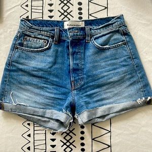 Reformation Denim Jean cut-off Shorts, size 27